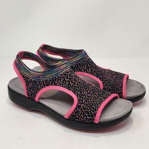 TRAQ by Alegria Qeen Funplex Pink Dream Knit Sport Sandals Size 38 US 8 Comfort